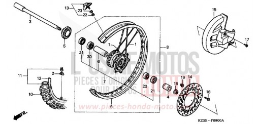 ROUE AVANT CR250R1 de 2001